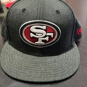 49ers New Era Black and Red SF Cap